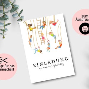 Einladungskarten Indoorspielplatz Kindergeburtstag, Einladungen für Kindergeburtstag, Einladungskarten Basteln, Vorlage, Geburtstagsparty,