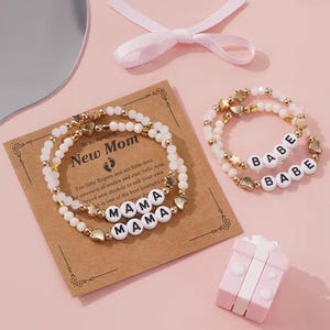 Set di bracciali coordinati per mamma e mini: gioielli con ciondolo a forma di cuore e stella