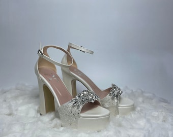 Wedding elegant embellished with jewels shoes, women wedding shoes, wedding shoes, bridesmaid shoes, bridal shoes, Wedding Heels
