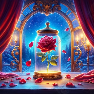 Disney&#39;s Beauty and the Beast Fine Art Canvas, Fantasy Prints, Gallery Wrapped Wall Art, Home Decor and Modern Artwork