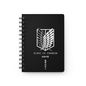 Anime Weeb Journal, Attack on Titan Diary, Spiral Bound Notebook, Anime Lover Gift, Christmas Present, Personal Writing, Character Inspired