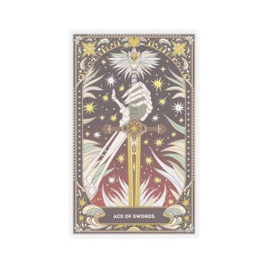 Adesivos de tarô de ás de espadas, adesivos de cartas Adesivos Kiss-Cut