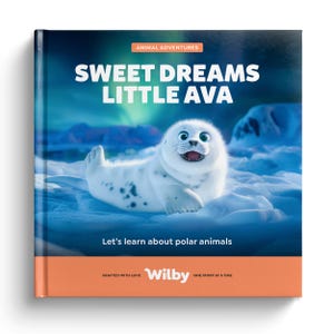 Personalized Children's Book, Polar Animals Bed Time Story, Personalised Gift For Kids, Customized Baby Birthday Present, Seal Arctic Cover