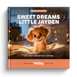 Personalized Children's Book, Farm Animals Bed Time Story, Personalised Gift For Kids, Customized Baby Birthday Present, Custom Dog Cover