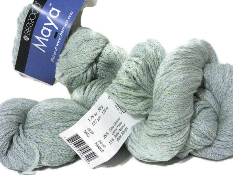 Berroco Maya Pima Cotton and Alpaca Yarn For Knitting Crochet Fiber Crafts Scarf Doll Hair Trim 1 Skein Aqua 5652