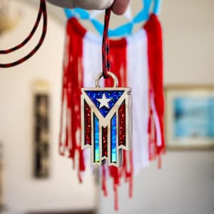 Puerto Rico flag ornament. Puerto Rico flag pendant.
