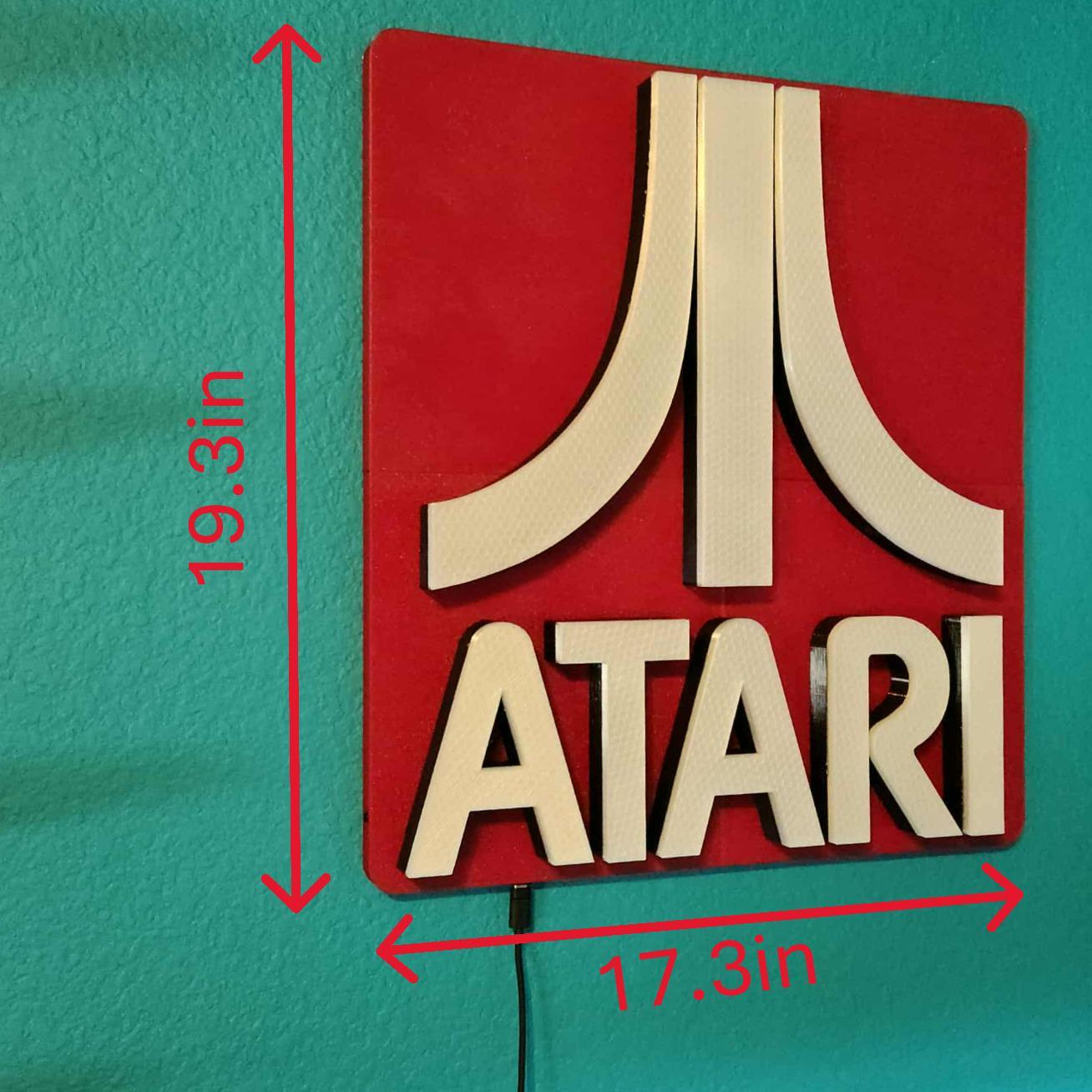 Custom Atari LED Light Sign – Upgraded WLED ESP32 Programmable Lightbox ...