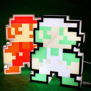 Luigi Lightbox, NES Inspired Retro Gamer Decor, Classic Luigi Night Light