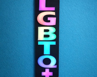 LGBTQ+ (Vertical) Pride LED Light – RGB Rainbow Wall Decor