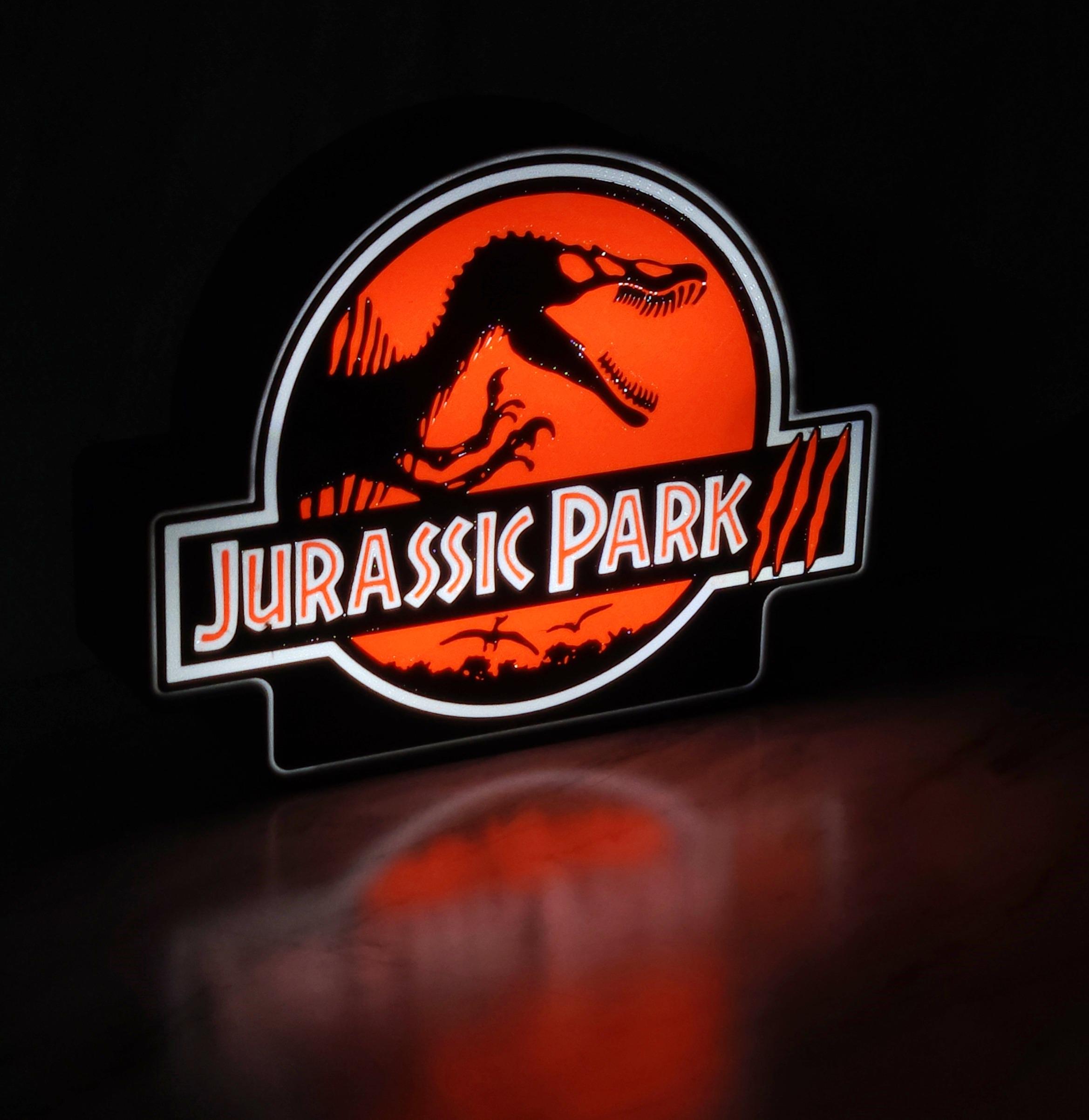 Écran LED Jurassic Park III Lightbox - Décoration de chambre sur le thème du film de dinosaures, cadeau Jurassic unique, veilleuse pour fans et collectionneurs