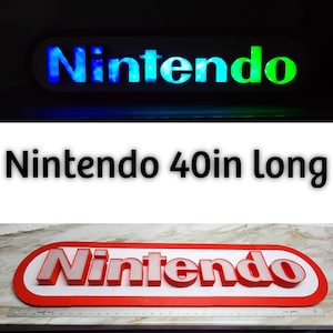 Nintendo Gaming RGB Wall Light Retro LED Sign – Color Changing Video Game Decor for Gamers & Kids Room