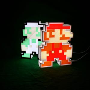 Mario Lightbox, NES inspiriertes Retro-Gamer-Dekor, klassisches Mario-Nachtlicht