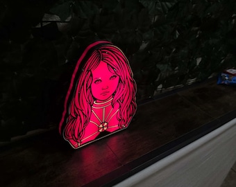 Red Queen LED Light | Resident Evil Horror Lightbox | Umbrella Corp Game Room Decor