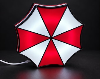 Resident Evil Umbrella Corps Logo LED Light – USB Powered Horror Gaming Decor