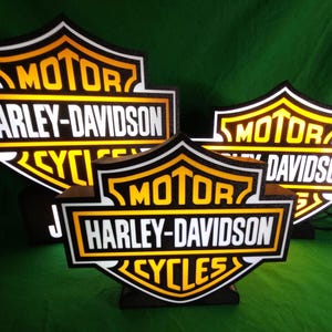 Harley-Davidson Lightbox Night Light | Motorcycle Decor Sign with LED Glow | Biker Gift & Man Cave Accent