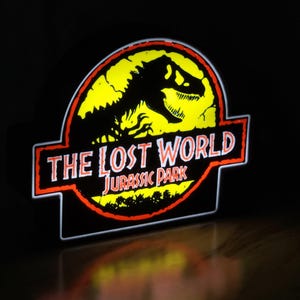Jurassic Park Lightbox - The Lost World Dinosaur Decor, LED Night Lamp, Movie Fan Gift & Room Accent