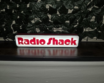 RadioShack LED Light | Vintage Radio Shack Sign | 1972-1995 Logo | Retro Electronics Decor | Tech Collector Gift