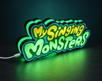 My Singing Monsters LED Light Sign – USB Powered Gaming Room Decor