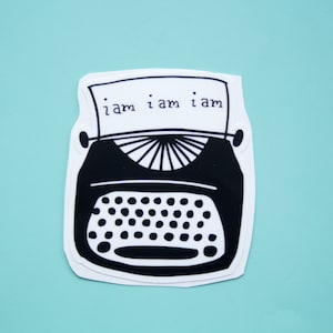 Sylvia Plath Typewriter Vinyl Sticker image 1