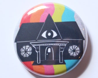 Rainbow Haunted House One Inch Button