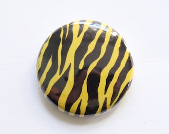 Zebra Print One Inch Button in Lime Green