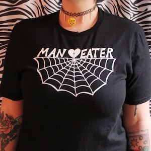 Man Eater Spider Web Tee / Unisex Punk Goth T-shirt
