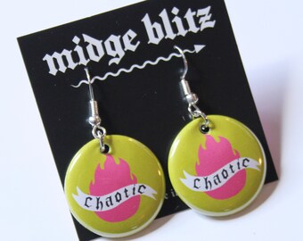 Chaotic Earrings in Green