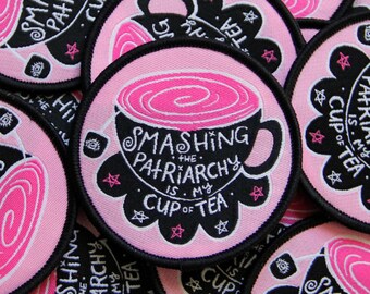 Cup of Tea Iron-on Woven Patch / Feminist Riot Grrrl Patch