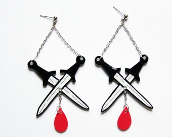 Sword Statement Earrings | Blood