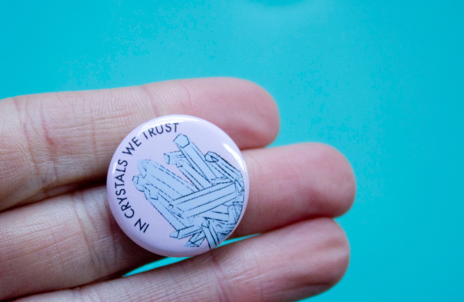 In Crystals We Trust One Inch Button - Etsy
