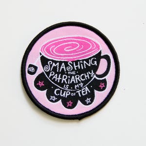 Cup of Tea Iron-on Woven Patch / Feminist Riot Grrrl Patch image 2