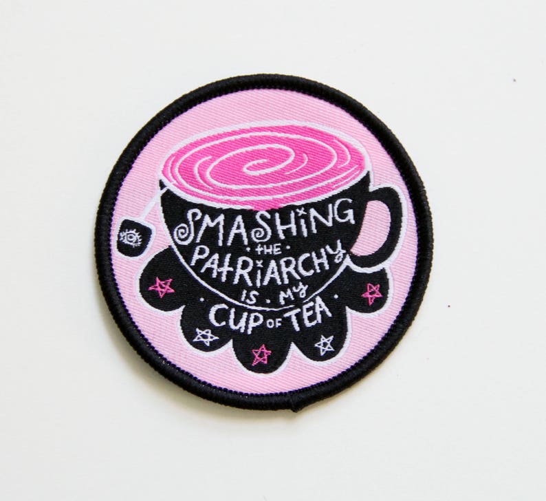 Cup of Tea Iron-on Woven Patch / Feminist Riot Grrrl Patch image 2