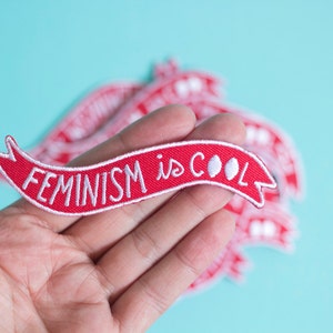 Feminism is Cool Iron-on Embroidered Patch / Riot Grrrl Feminist Patch image 3