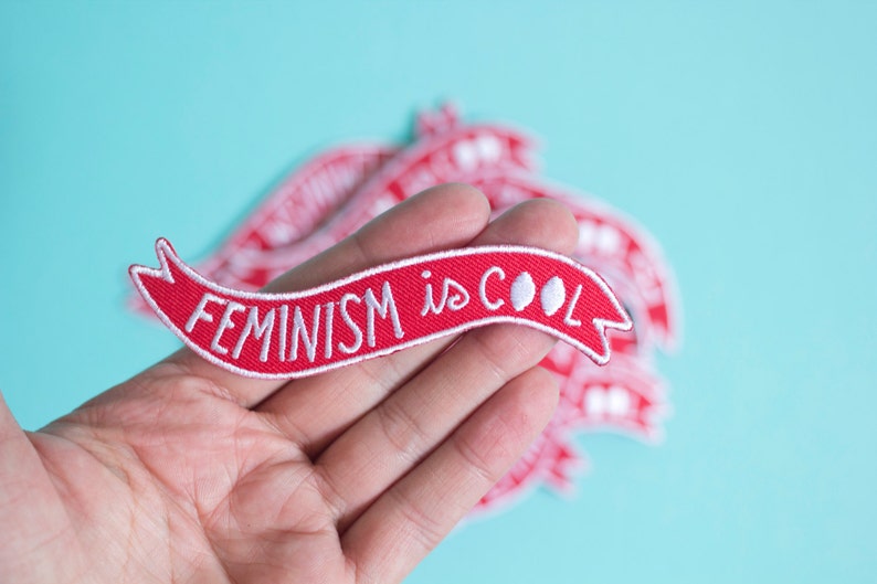 Feminism is Cool Iron-on Embroidered Patch / Riot Grrrl Feminist Patch image 3