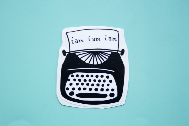 Sylvia Plath Typewriter Vinyl Sticker image 1