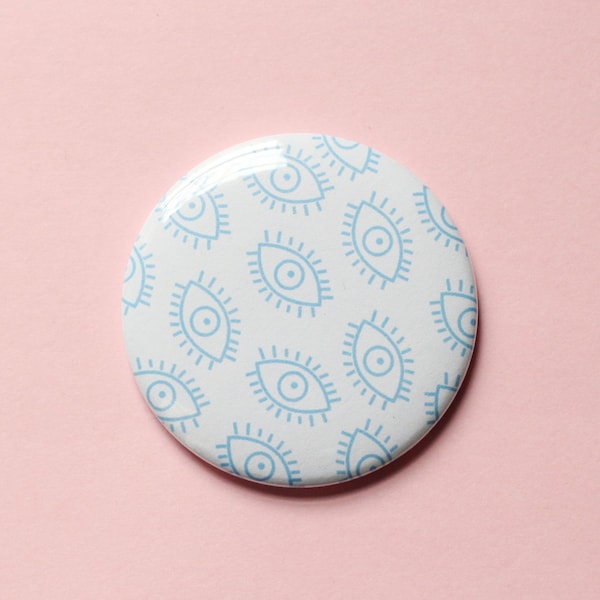 Aqua Eyeball Pattern Pocket Mirror