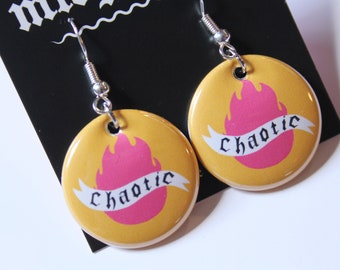 Chaotic Earrings in Orange