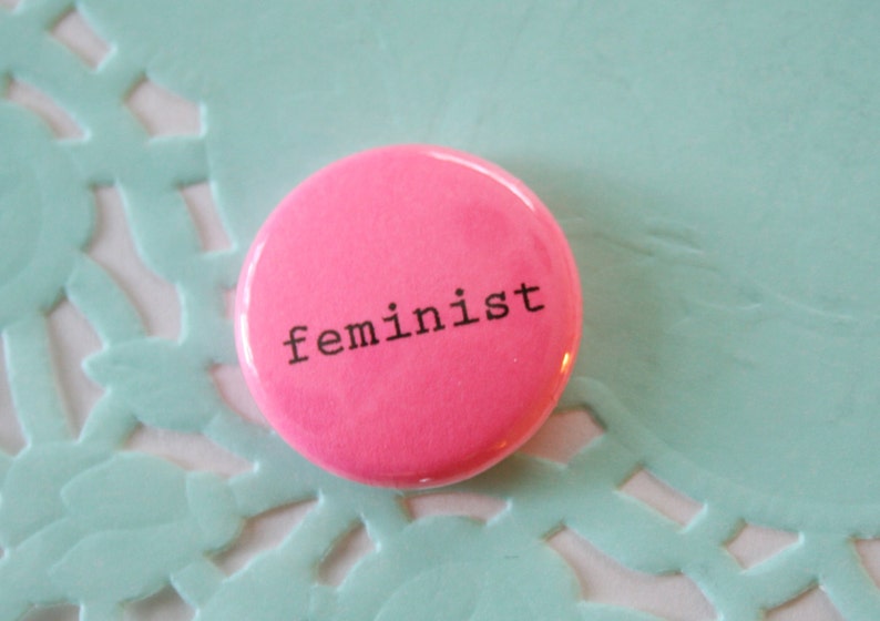 Typewriter Feminist One Inch Button image 1