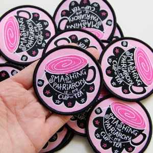 Cup of Tea Iron-on Woven Patch / Feminist Riot Grrrl Patch image 3