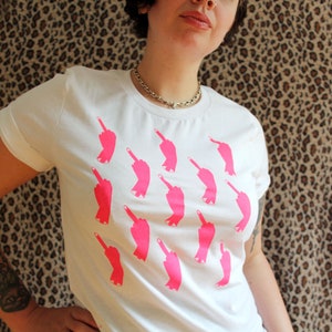 Pink Middle Fingers T-Shirt / Unisex Punk Riot Grrrl T-Shirt
