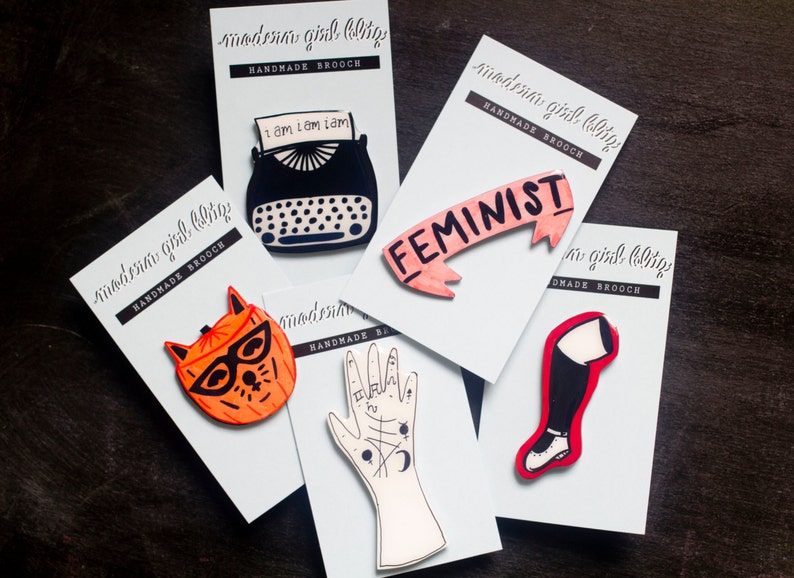 My Cup of Tea Feminist Brooch / Pin / Riot Grrrl Pin image 5