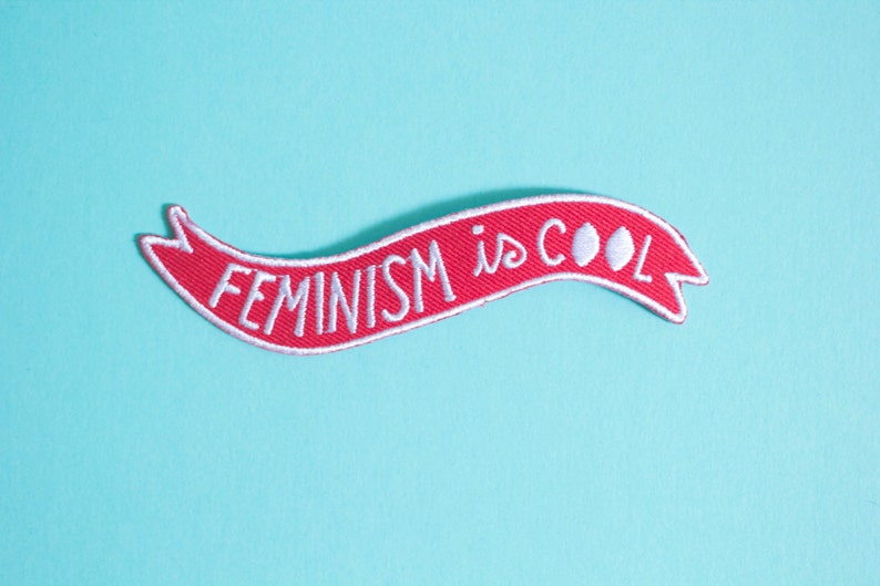 Feminism is Cool Iron-on Embroidered Patch / Riot Grrrl Feminist Patch image 2