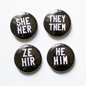 Pronoun One Inch Button
