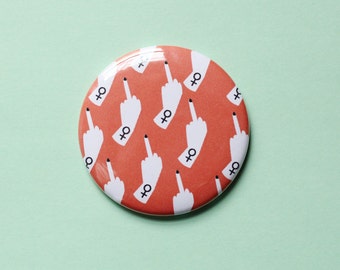 Feminist Middle Finger Pattern Pocket Mirror