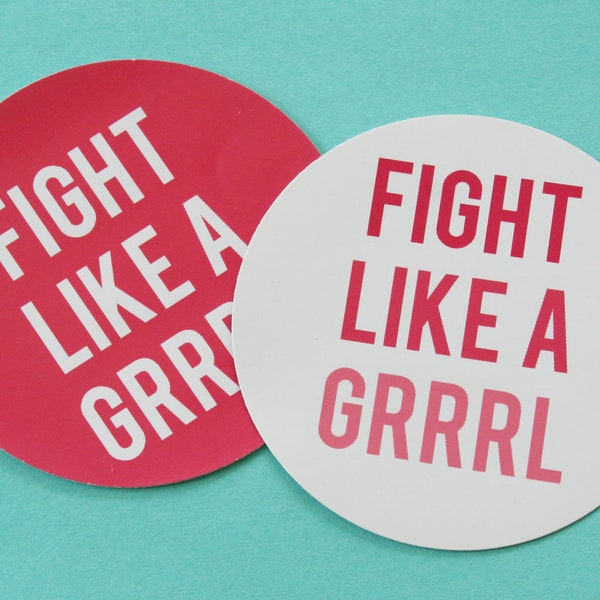 Fight Like a Grrrl Sticker Set of 2