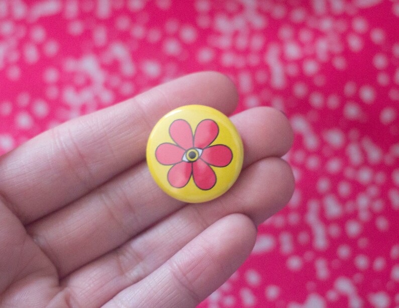 All Seeing Flower Power One Inch Button - Etsy