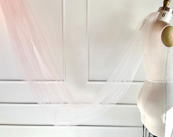 Blush Ombré Brautschleier: 100 Zoll Extra Langer Nylon Tüll
