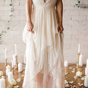 Silk Gauze Ombre Wedding Gown - The Clementine by Cleo and Clementine