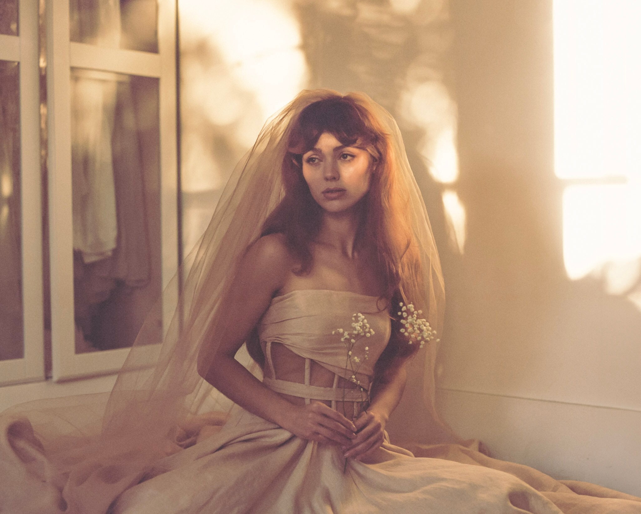 All Over Color Tinted Bridal Veil Cathedral Blusher Double Tier Elbow Finger Tip by Cleo and Clementine Etsy