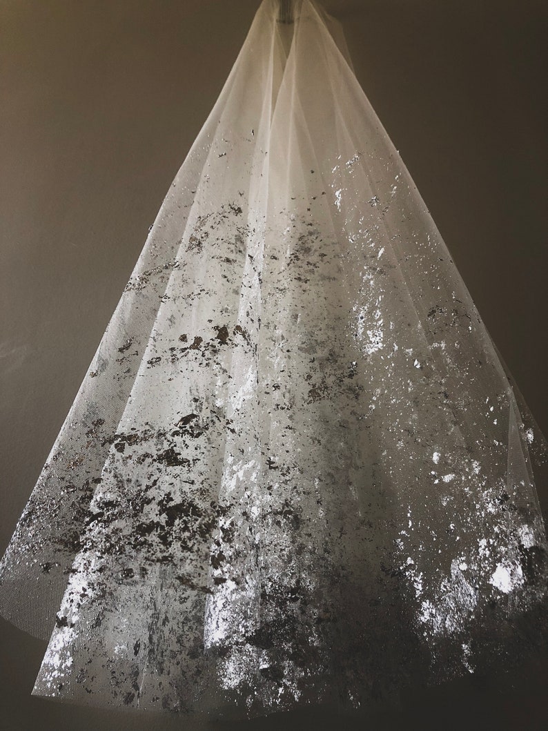 SILVER Metallic Flaked Bridal Veil Hera by Cleo and Clementine 画像 8